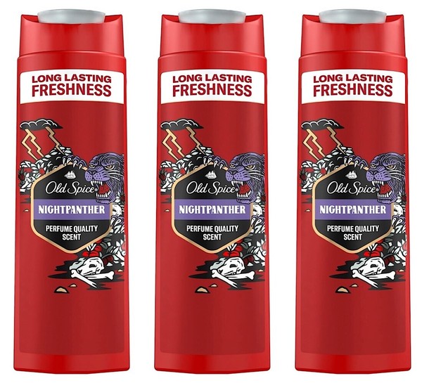 ✅Old Spice Nightpanther Duschgel Shampoo Shower Gel Herren KöRper Haar 3X 250Ml✅-image