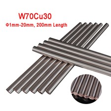 W70 Tungsten Copper Solid Round Bar Metals Round Bar | Ø 1mm-10mm | 200mm Length