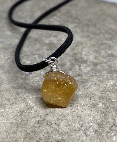 Sterling Silver Raw Citrine Necklace, November Birthstone, Boho Jewelry - Picture 2 of 6