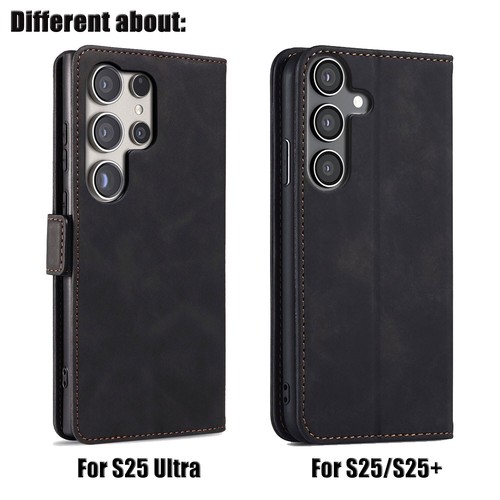 Para Samsung S25 Ultra S25+ S25 Edge S25 Cuero Magnético Abatible Billetera Estuche Cubierta - Imagen 2 de 32
