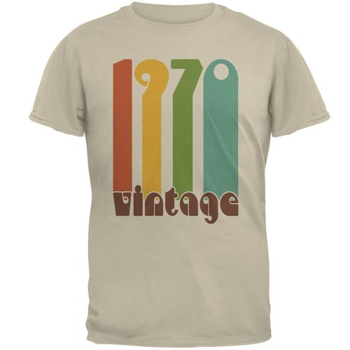 Milestone Birthday 1970 70's Color Bar Mens T Shirt - 第 1/1 張圖片