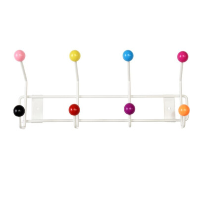 Garderobe weiß bunte Kugeln 8 Haken Kinderzimmer Haken Kleiderhaken gumball