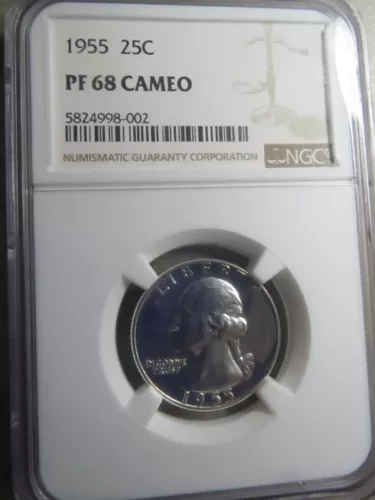 1955 Washington Quarter -- NGC PF68 Cameo --