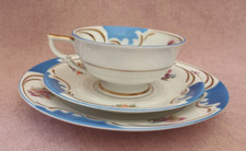 Trio ancienne tasse et sous-tasse et son Assiette en porcelaine de SAXE