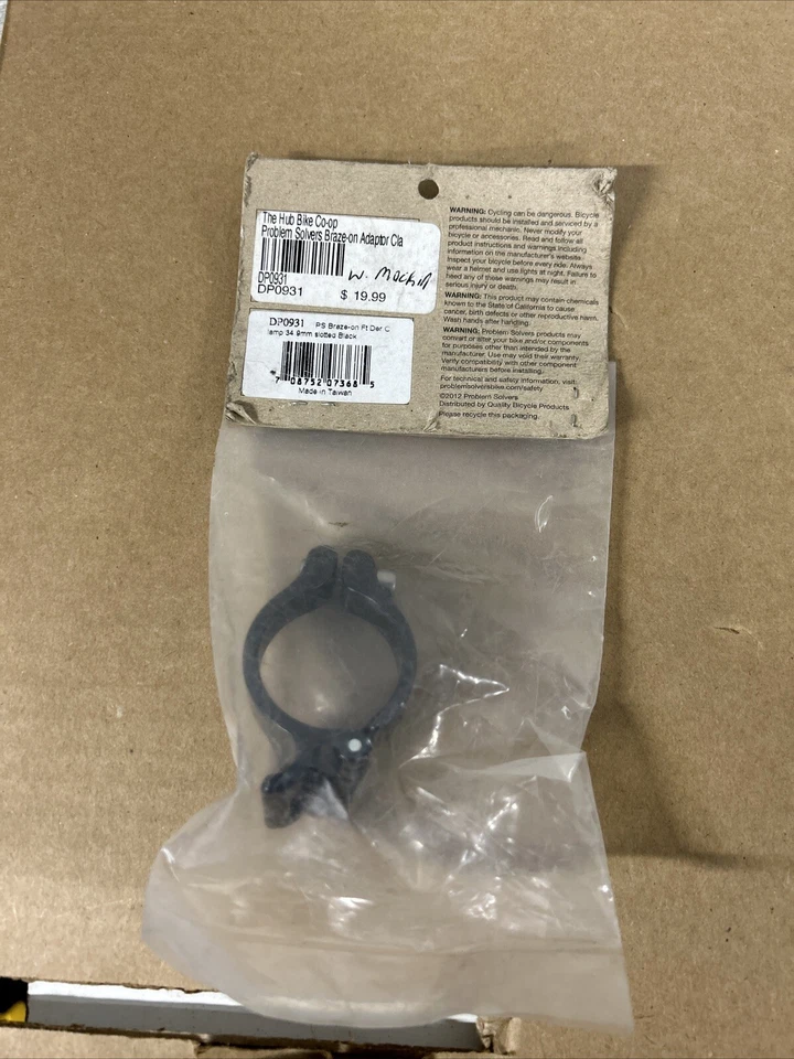 Problem Solvers 34.9mm Braze-On Front Derailleur Adapter Black...Bike #u3 - Image 2 of 3