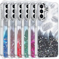 For Galaxy S25 FE Phone Case Epoxy Glitter Shimmer Clear Sparkly Bling Cover