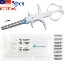 5Pcs 2.12x12mm Animal RFID Microchip Horse Dog Injection Bioglass Chip ID Tag