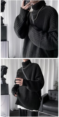 Autumn Winter Mens Casual Turtleneck Pullover Men's Long Sleeve Sweater - Bild 14 von 25