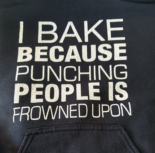 Graphic Hoodie, Women's Size S/P Black MISSING DRAWSTRING at hood. Front Pocket - Picture 4 of 6