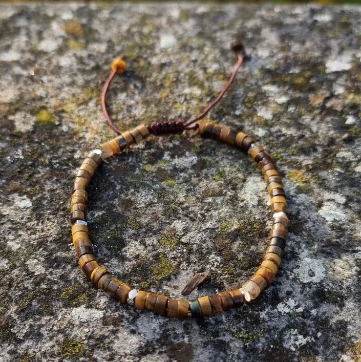 Тигровый глаз 4 мм бисер ручной работы исцеления защиты минималистский женщин мужчин браслет - Изображение 2 из 3