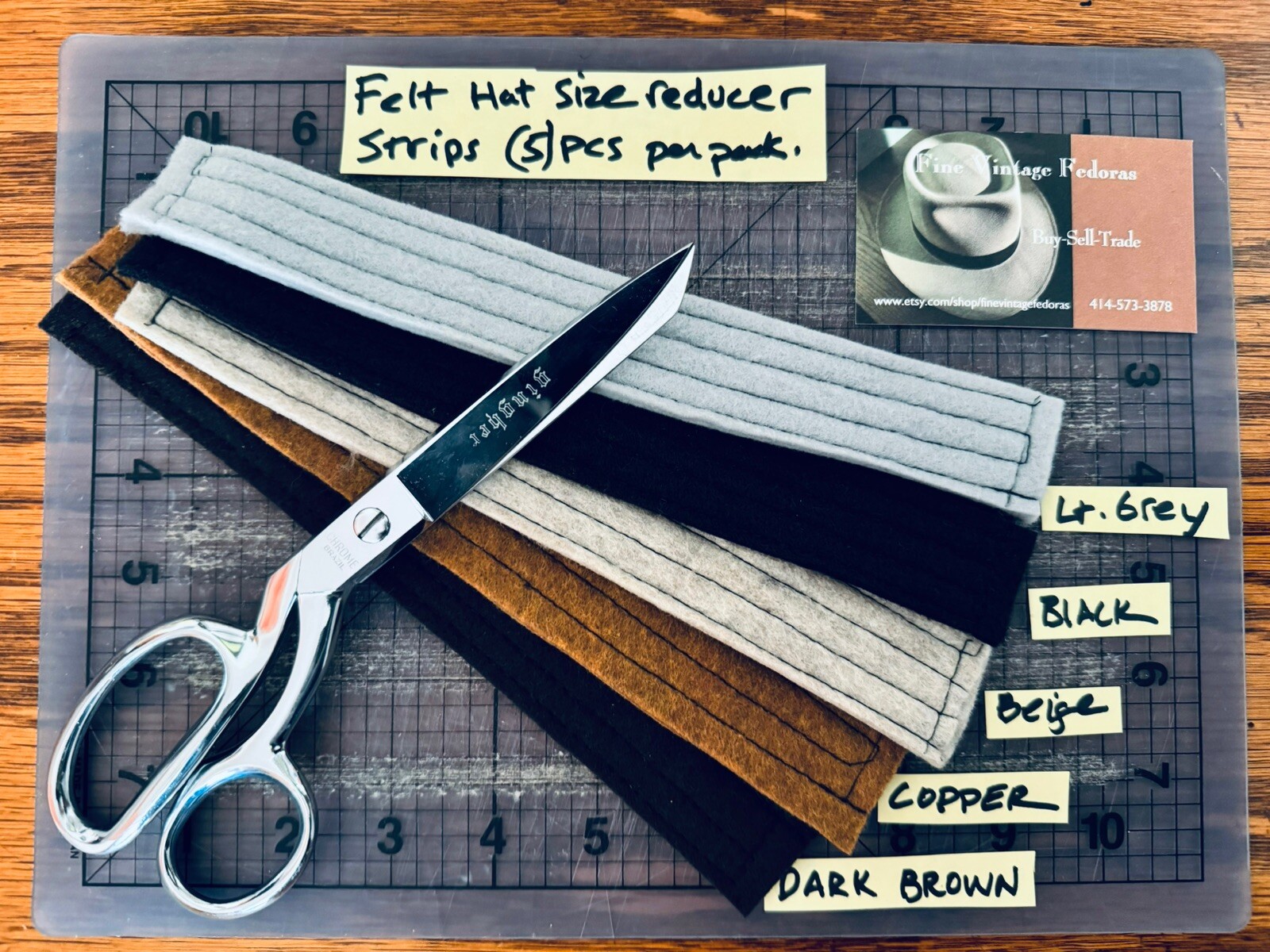 Adjustable Felt Fedora Hat Size Reducer Strips 5-Pack Durable & Flexible-image