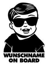 1x Aufkleber WUNSCHNAME ON BOARD Sticker Hangover Baby Auto Kind fährt mit FUNxm