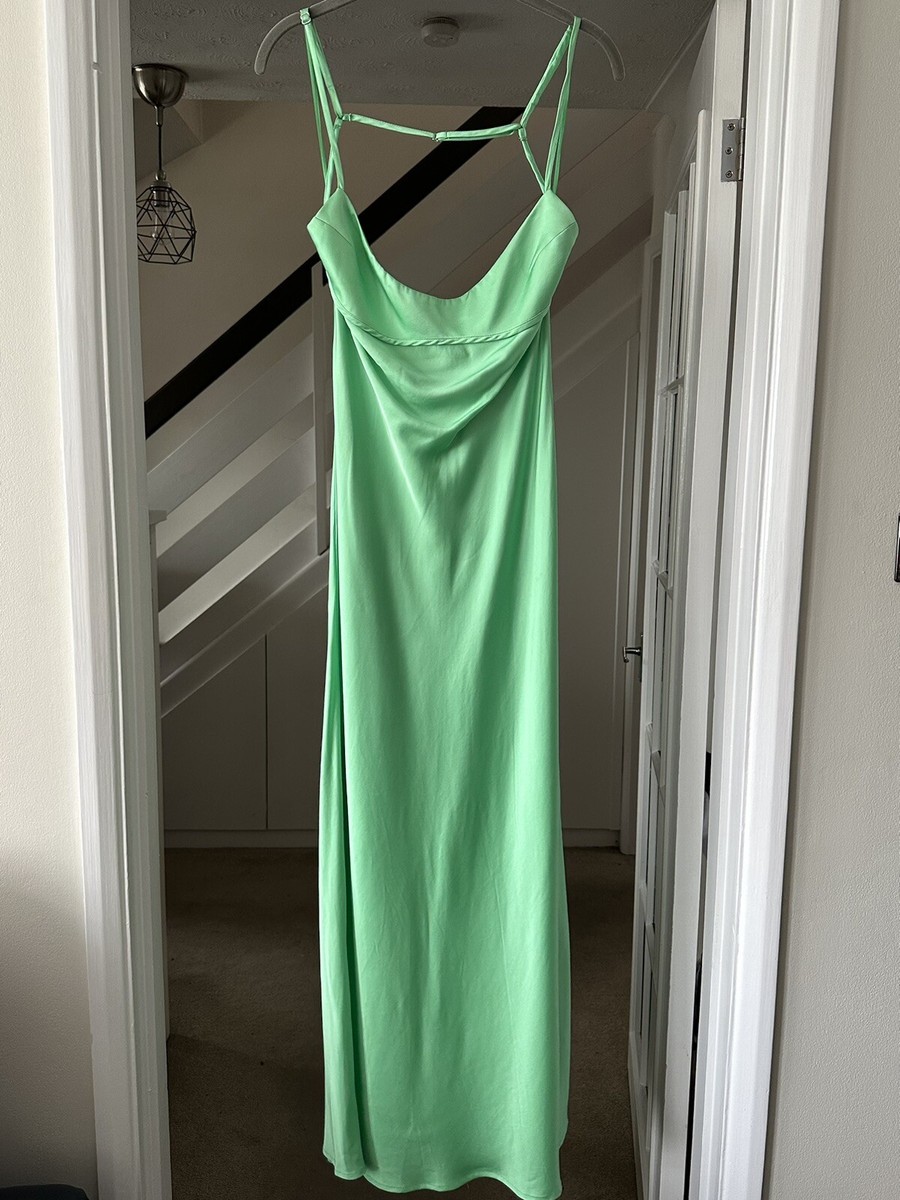 Polka Dot Zara Satin Midi Dress Zara Teal Dress ZARA Mint Green