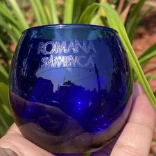Romana Sambuca Sambvca Cobalt Blue Vintage New Glass Advertised Brandy Snifter