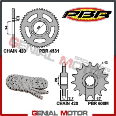EK1166 Crown Sprocket Chain Kit 11 48 420 PBR MALAGUTI DRAKON NKD 2005 > 2008