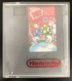 Authentic NES Bubble Bobble Good Overall Condition -Cartridge & Clear Case
