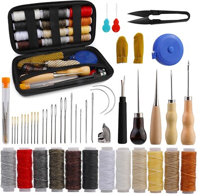 Leather Sewing Kit Upholstery Repair Kit for Furniture Canvas Weave Leather