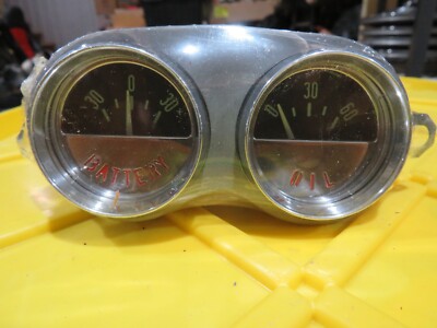 61-62 C1 Corvette Small Gauges (2)---Oil/Batt-Prof Restored-New Chrome-NCRS