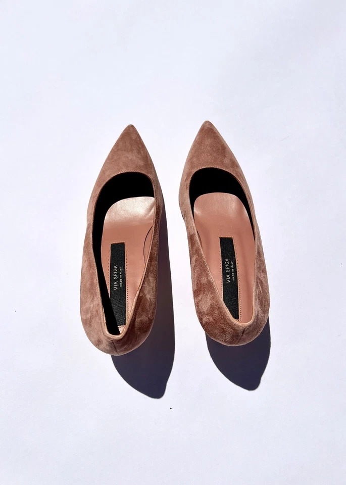 Via Spiga Nikole 55 Bomba Tacón Polvoriento Rosa Malva Rosa Italia 38/8 Foto 2 de 4