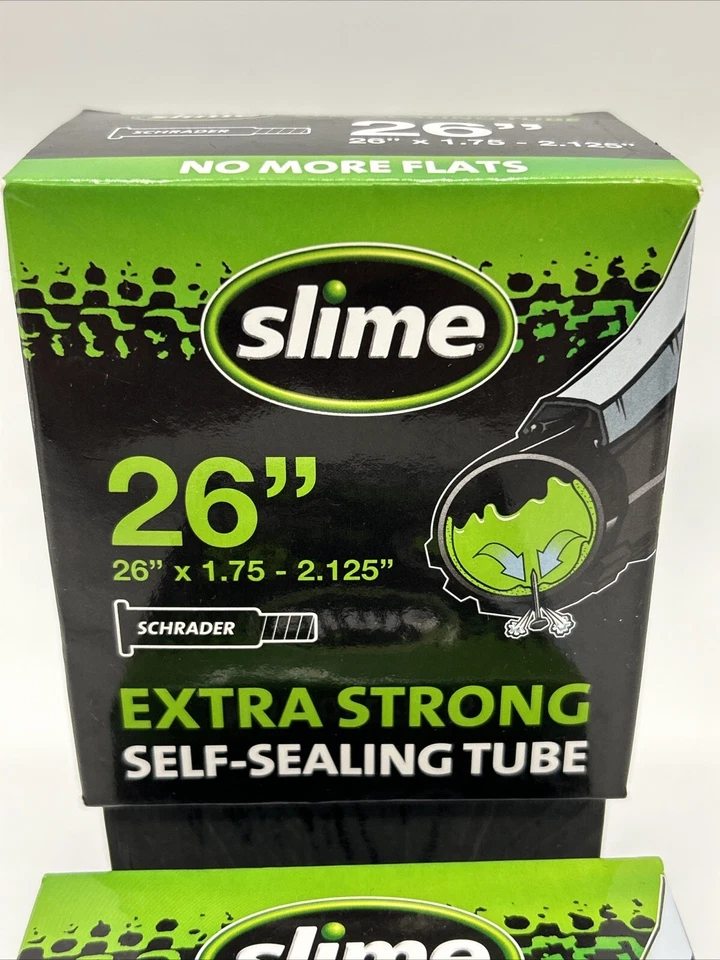 2 Slime 26 Inch Extra Strong Self Sealing Tubes Schrader Valve 26x1.75-2.125 - Image 4 of 4