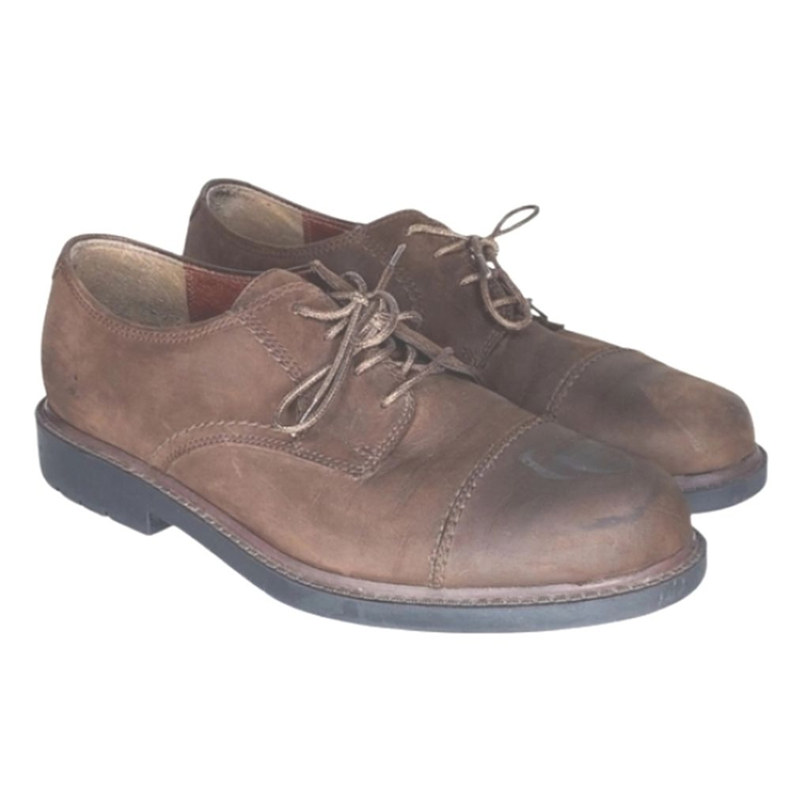 SAOLA Scarpe Streetcars Uomo 11.5M Pelle Marrone Captoe Casual Eleganti Versatili Nuove senza etichette