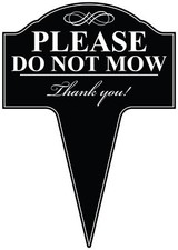 10"x14" Classy Aluminum "Please Do Not Mow" Sign 14" Stake Black  White