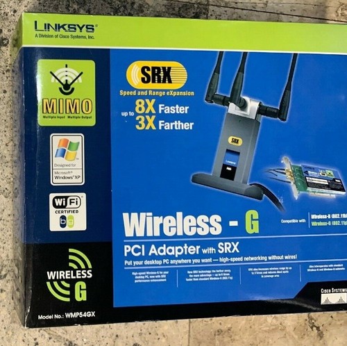 Adaptador PCI G inalámbrico Cisco-Linksys WMP54GX con SRX