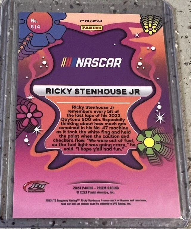 2023 PANINI PRIZM RACING RICKY STENHOUSE JR. GROOVY INSERT CASE HIT SP #G14! - Image 2 of 2