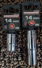 Powerbuilt 14mm 1/2" 6Point Deep Drive & 12Point Short Sockets #642012M򜲠M
