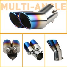 2.5 Stainless Steel Car Rear Dual Exhaust Pipe Tail Muffler Tip Throat Tailpipe
