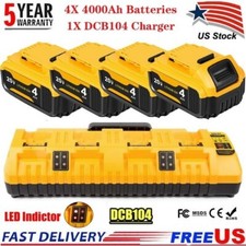 For Genuine DEWALT DCB104 20V MAX Multi-Port Fast Charger W/ 4X DCB205 Batteries