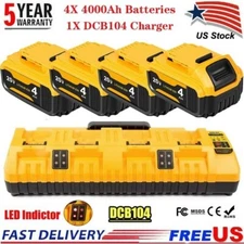 For Genuine DEWALT DCB104 20V MAX Multi-Port Fast Charger W/ 4X DCB205 Batteries
