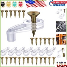 50 Pack Glass Retainer Clips with Gold Screws - Perfect for Cabinet Doors