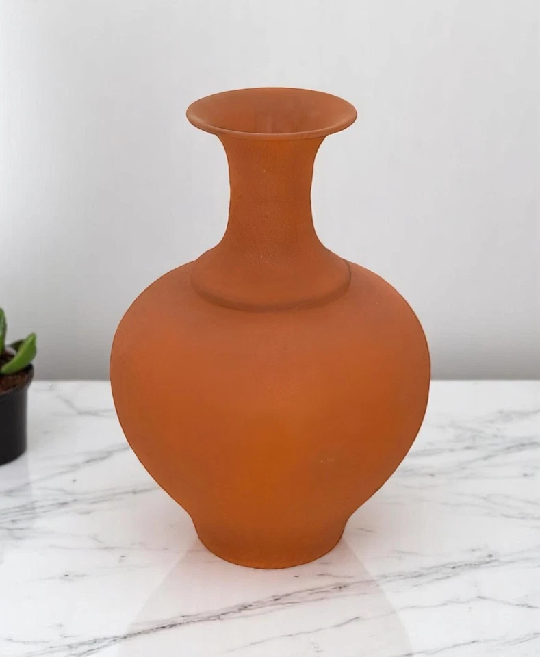 Handcrafted Metal Vase with Terracotta Finish – Rustic Table Top Decor Accent - Image 3 of 4