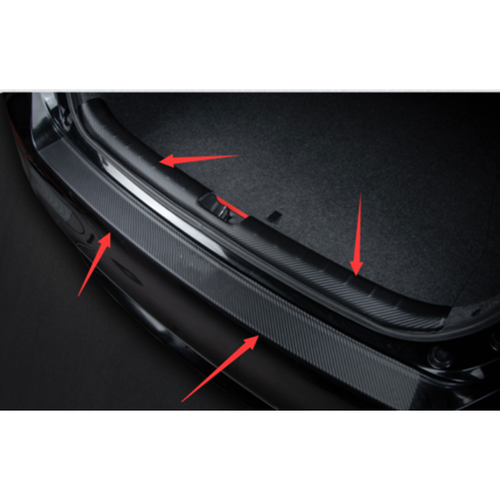 For Nissan Rogue 2014-2020Carbon Fiber Rear Bumper Protector Scuff Plate sticker - Picture 4 of 8