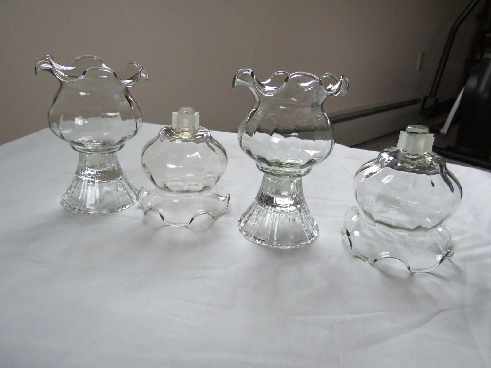 Set of 4 Home Interior Homco Fluted Votive Cups 3 1/2" Tall. NEW