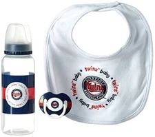Minnesota Twins Baby Gift Set MLB Bib Bottle Pacifier Infant Baby Fanatic