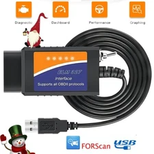 OBDII USB ELM327 Scanner For F150 F250 Cars & Fseries Trucks 12V MS CAN & HS CAN