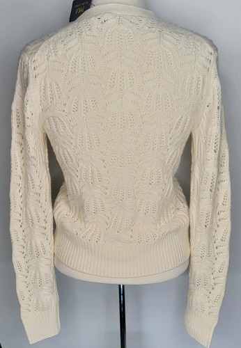 Cardigan Polo RALPH LAUREN Donna XS Crema ALPACA LANA DI ALPACA $170 EXTRA SMALL - Foto 3 di 12