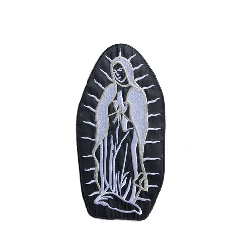 Virgin Mary Guadalupe Baptism Christening Embroidered Iron On Patch Gold Silver - Picture 5 of 10