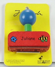 Stempel Namensstempel Blume+Tigerente Name Juliane Holzstempel