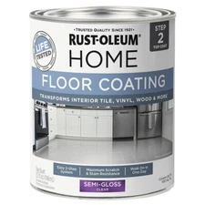 Rust-Oleum 358870 Floor Coating Top Coat Semi-Gloss Clear Quart