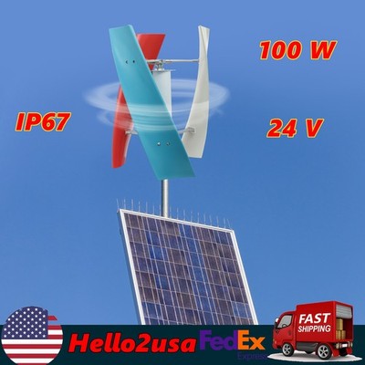 100W 24V Vertical Wind Turbine Generator Helix Wind Generator With Controller