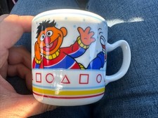 VTG Bert Ernie Sesame Street Porcelain Ceramic Childs Kid Cup Mug Japan