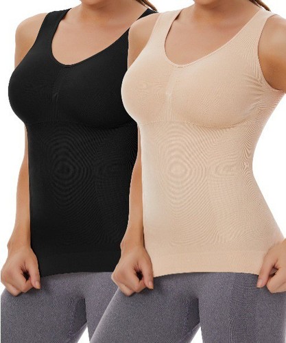 Prendas moldeadoras camisolas sujetador incorporado control abdomen modelador corporal tanques acolchados lote 3XL