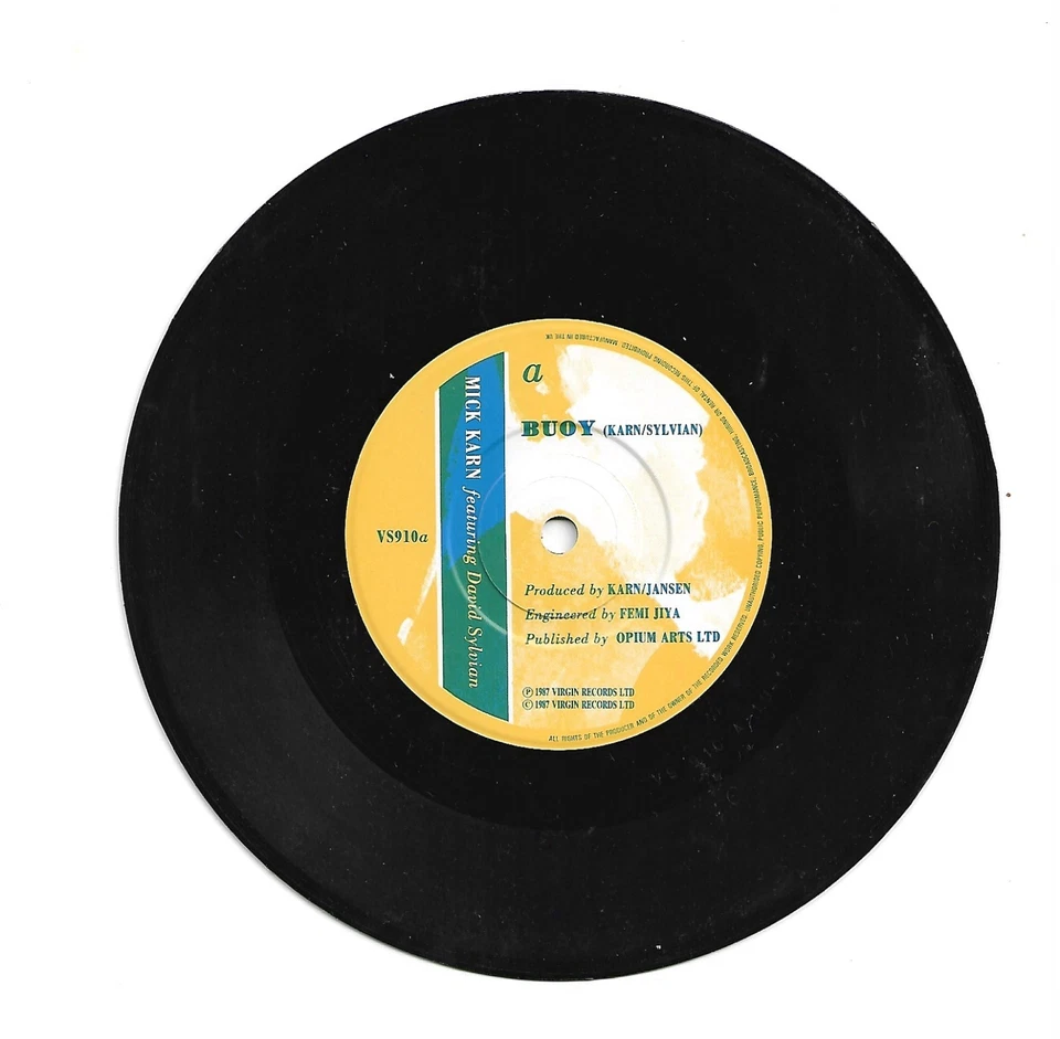 MICK KARN feat DAVID SYLVIAN "Buoy" RARE 1987 UK 7" VINYL SINGLE [JAPAN] - Image 3 of 4