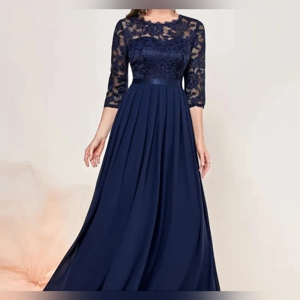 chinese dress ladies Champagne Illusion 3/4 Sleeve Lace A-Line Fall Wedding Dress, Champagne
