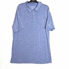 Merino Tech Mens XL 100 Superfine Merino Wool Polo Shirt Blue Short Sleeve