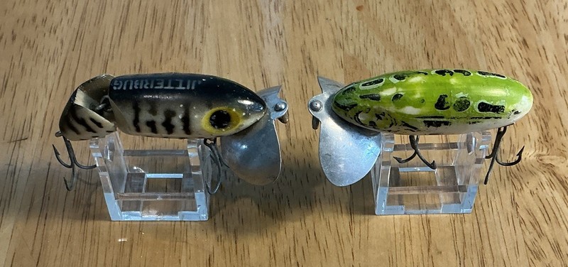Lot Of 2 Vintage Metal Bill Fred Arbogast Jitter Bugs Lures (used)
