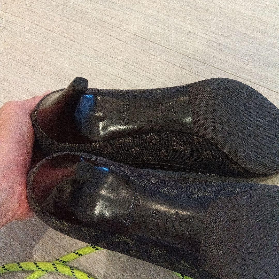 Louis Vuitton Pumps Pointed Toe Black Monogram Canvas Size 37 Abt US 6 Women thumbnail 5